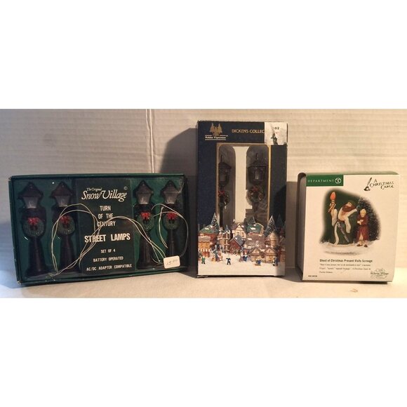 Snow Village Turn Of The Century Street Lamps Set Collectible Christmas Décor De - Picture 1 of 6